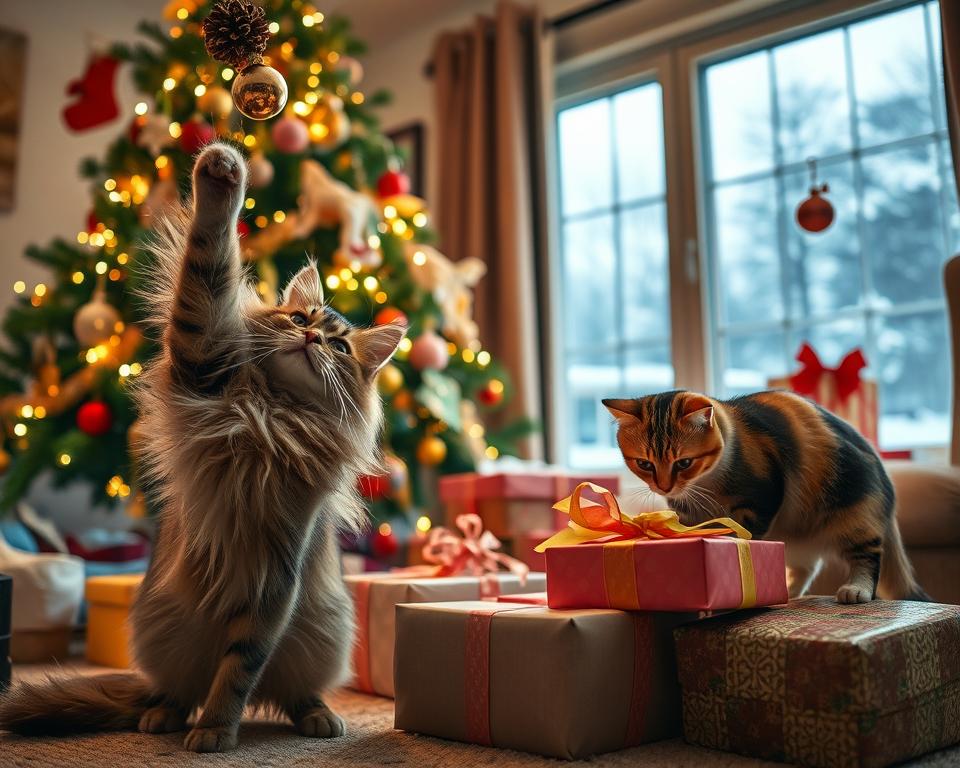 accidente de Crăciun cu pisica