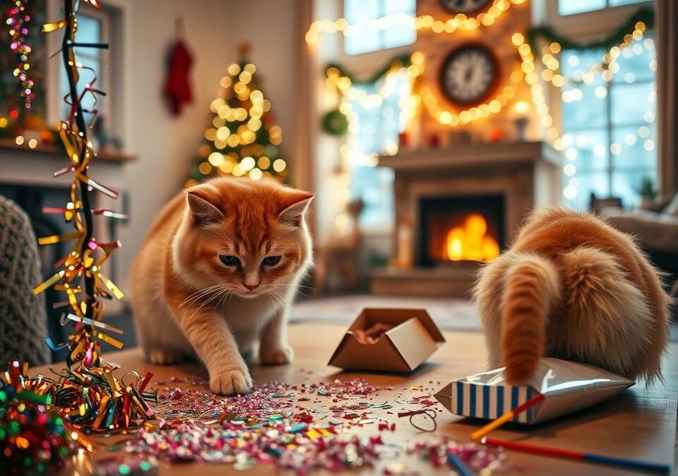 Pericolele de Revelion pentru pisici – probleme ascunse