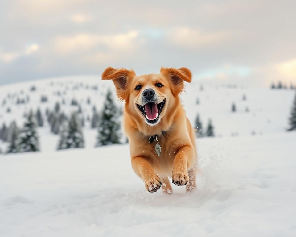 beneficiile jocului câinelui în zăpadă