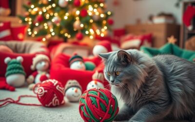 DIY de Crăciun pentru pisici – idei de jucării și culcușuri