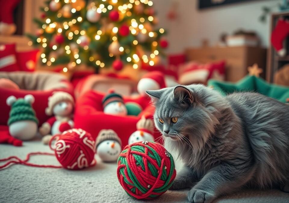 DIY de Crăciun pentru pisici – idei de jucării și culcușuri