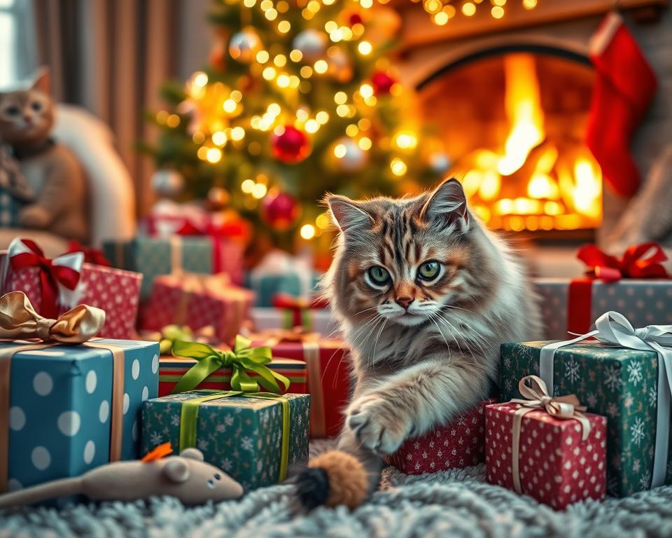 cadou de Crăciun pentru pisică