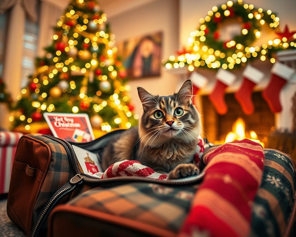 călătorie cu pisica de Crăciun