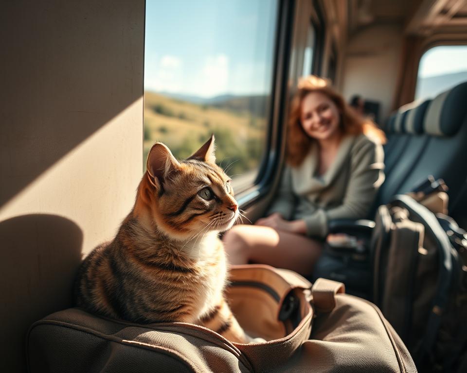 călătorii cu pisica cu trenul