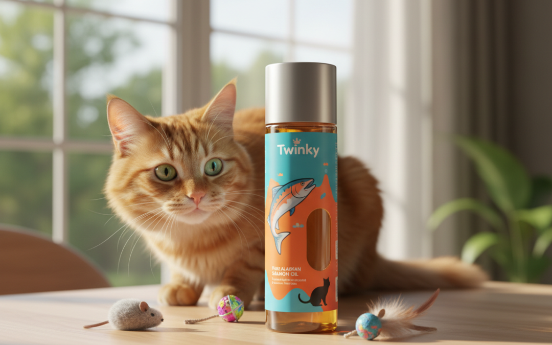 Comandă ulei de somon Twinky pentru pisici – ambalaje și prețuri