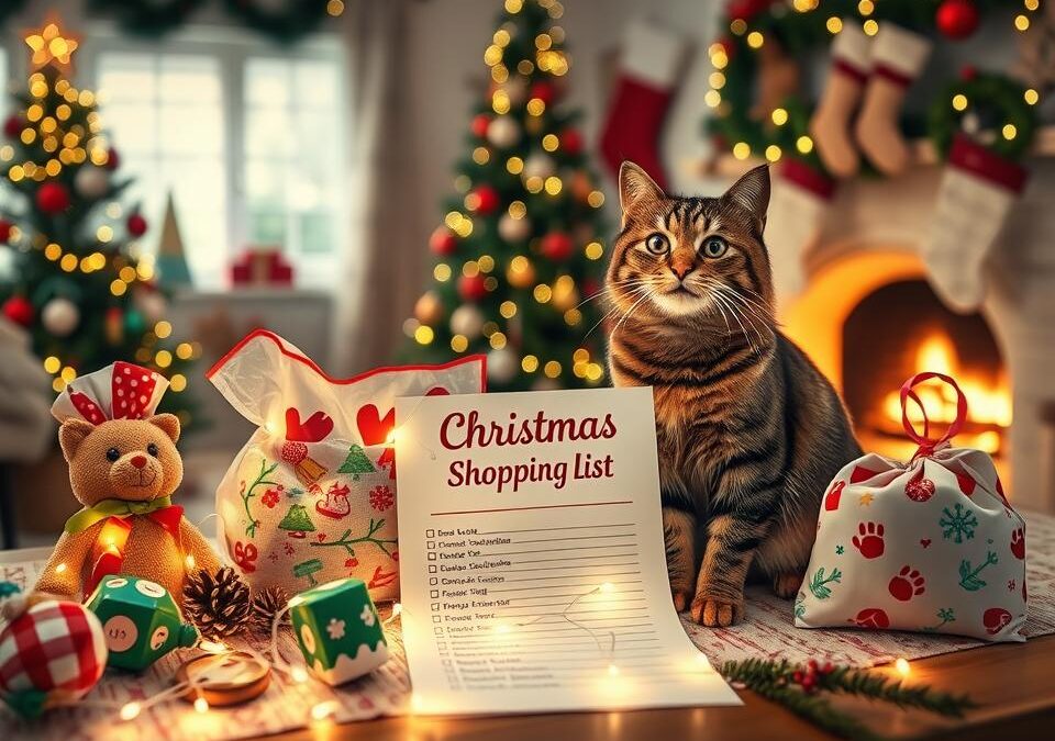 Listă de cumpărături de Crăciun când pisica este membru al familiei