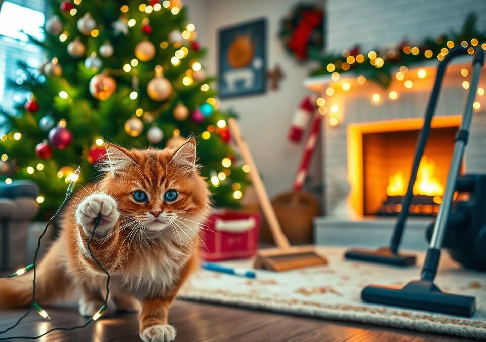Curățenie de Crăciun pentru stăpânii de pisici – cum te pregătești