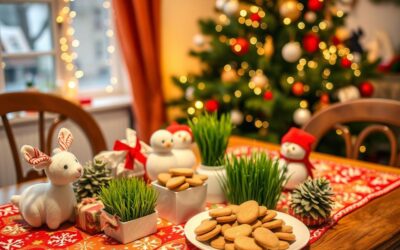 Decorațiuni de masă de Crăciun sigure pentru pisici