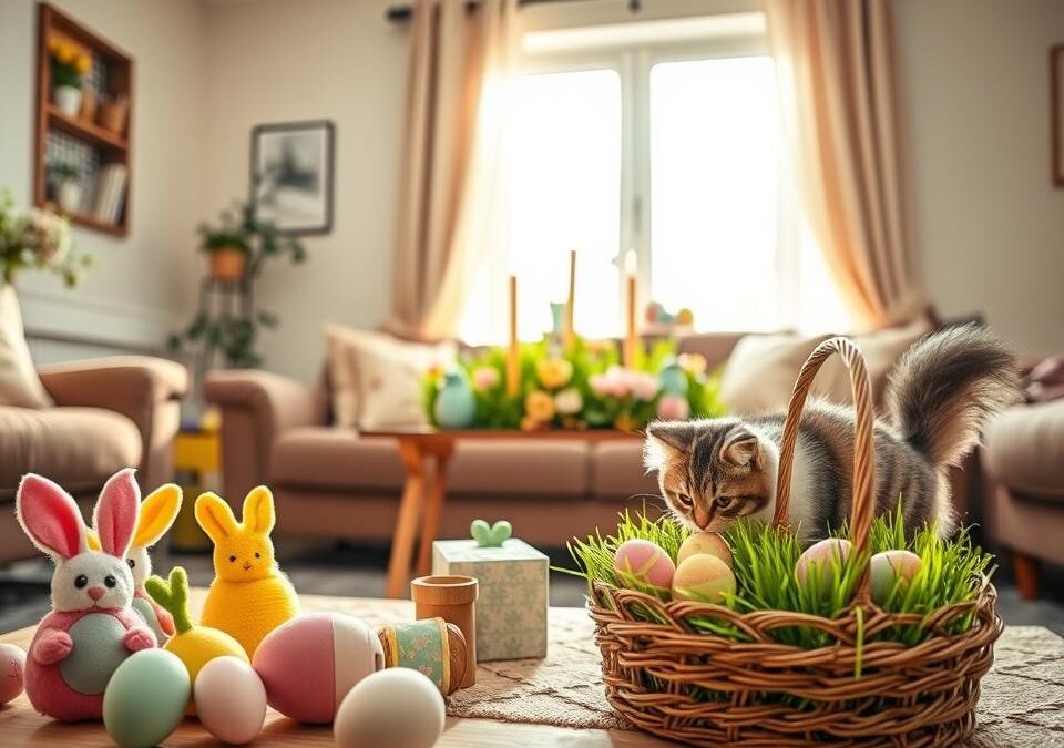 Decorațiuni de Paște sigure pentru pisici – așa procedez