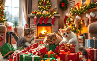 Pisici și desfacerea cadourilor de Crăciun – bucurie sau pericol?