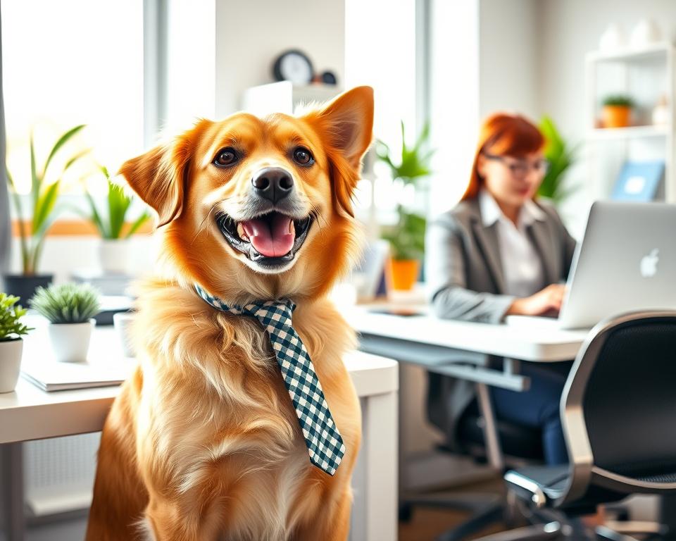 etichetă pentru câini la locul de muncă