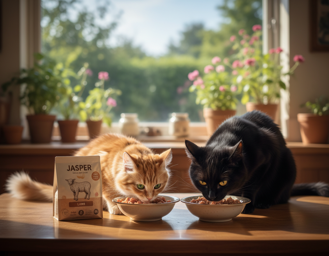 hrană Jasper cu miel pentru pisici mici și mari