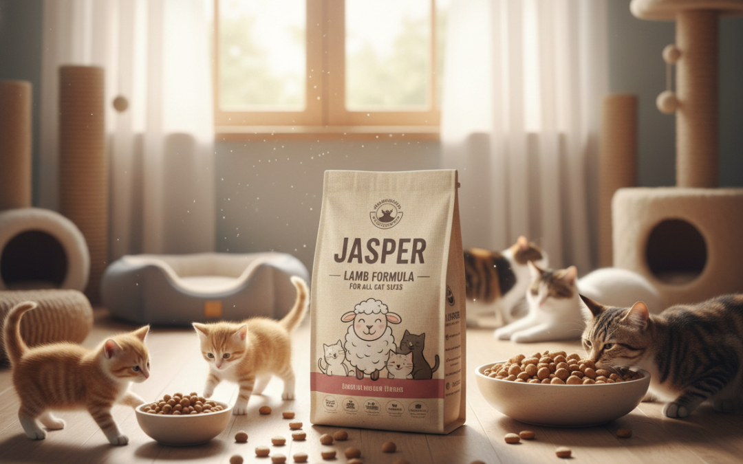 Hrană Jasper cu miel pentru pisici mici și mari – link către magazin