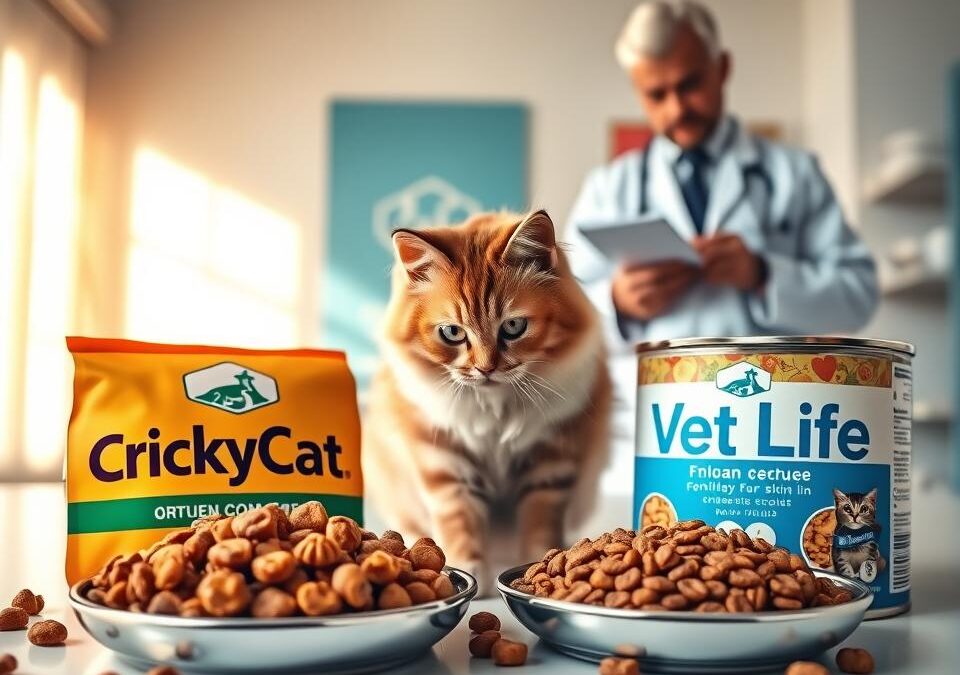 Hrană CricksyCat pentru susținerea blănii și pielii vs Vet Life