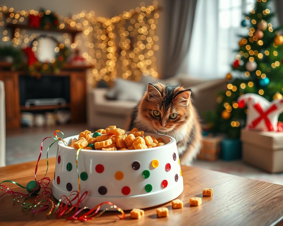 hrănirea festivă a pisicii