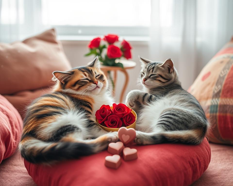 îmbrățișarea pisicii de Valentine’s Day