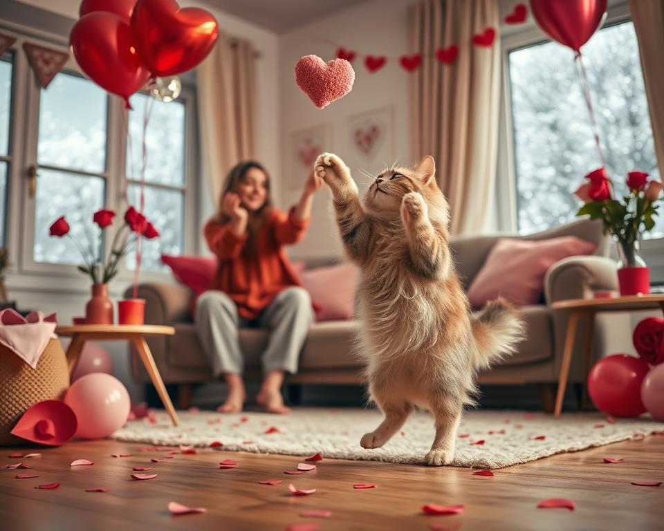 jucărie de Valentine’s Day pentru pisică