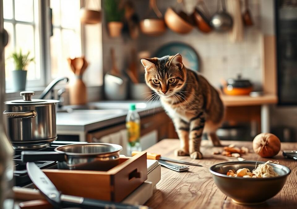 Pericolele din bucătărie pentru pisici – Tot ce trebuie să știi despre asta!