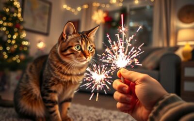 Pisica și artificiile de mână – ce să NU faci de sărbători
