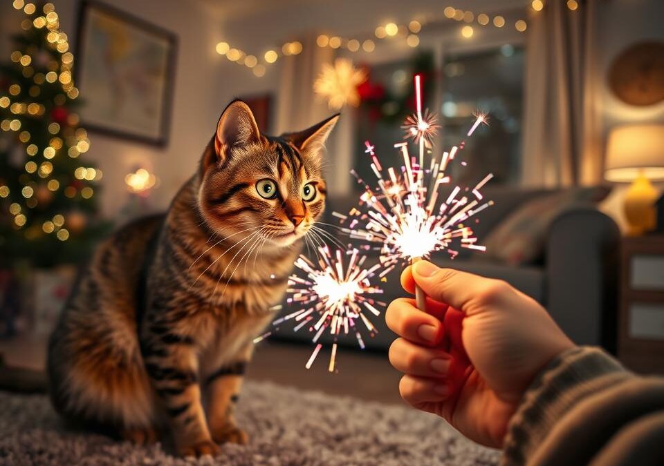 Pisica și artificiile de mână – ce să NU faci de sărbători