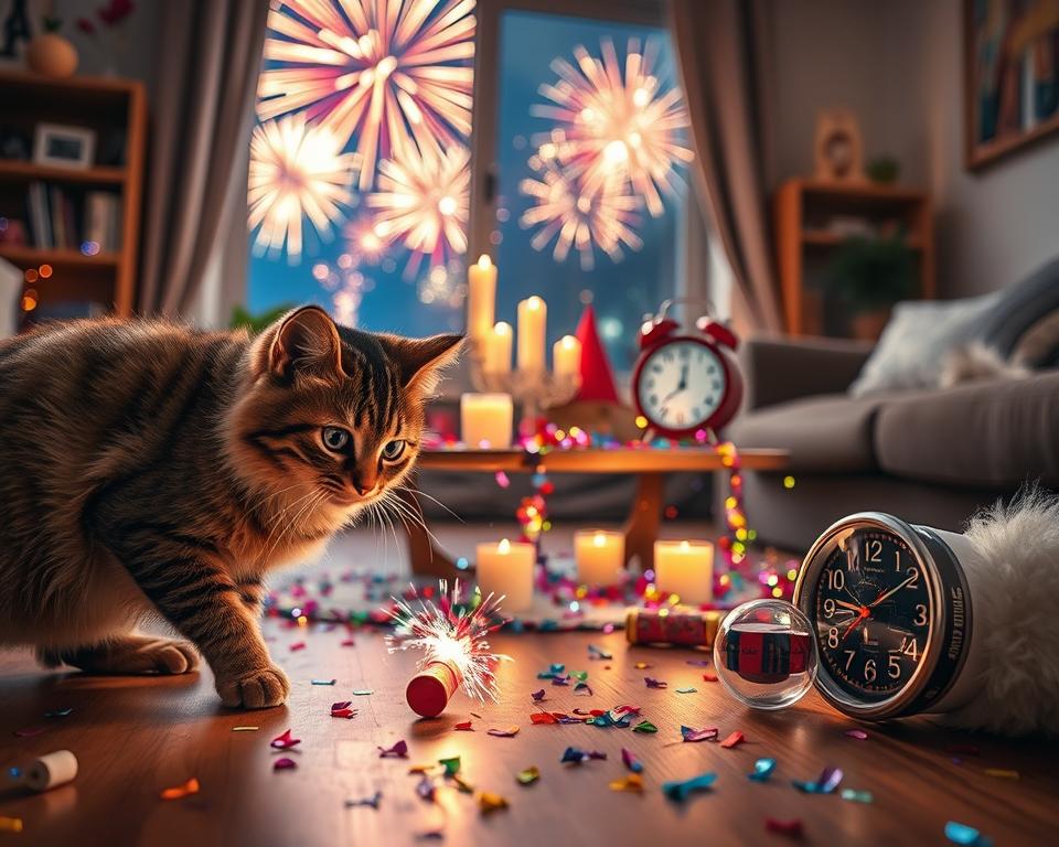 protecția pisicii împotriva petardelor