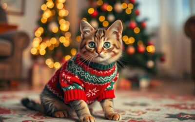 Blog pentru pisici 22 Pulovere de Crăciun pentru pisici – chiar sunt necesare?