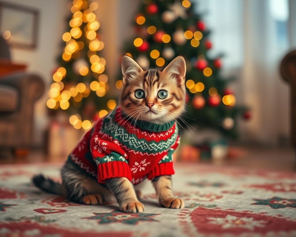 pulover de Crăciun pentru pisică