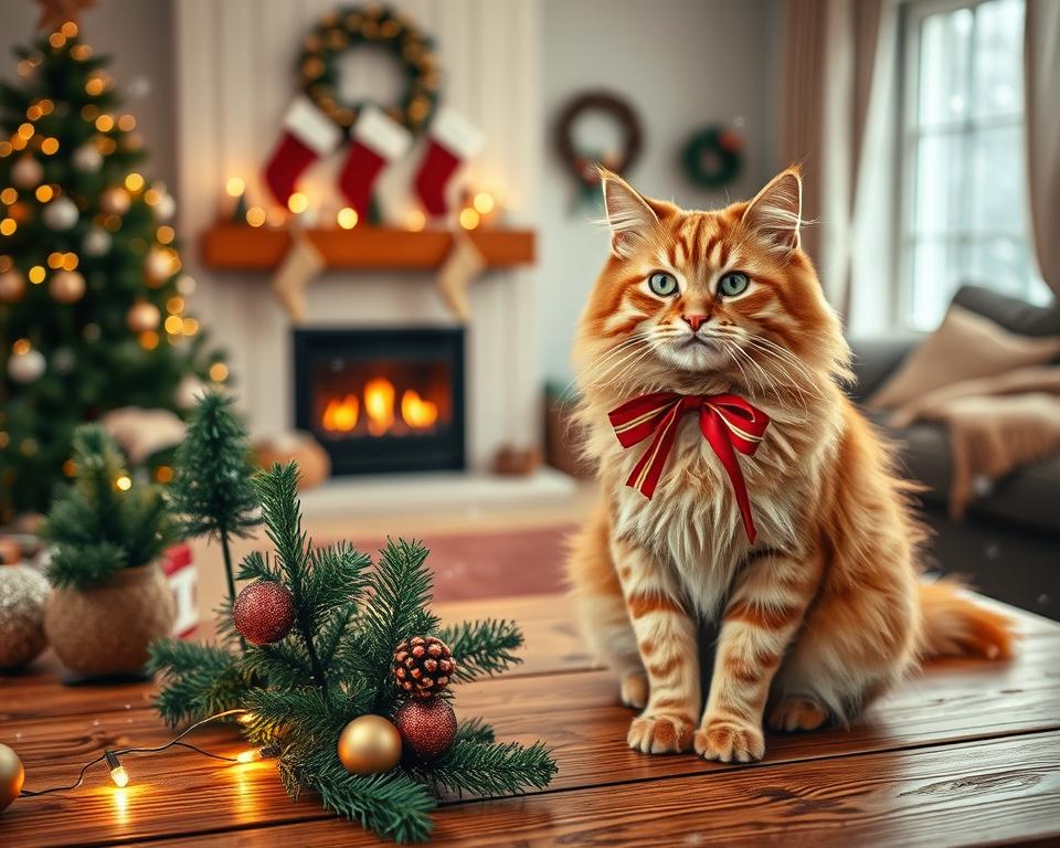 ședință foto de Crăciun cu pisica