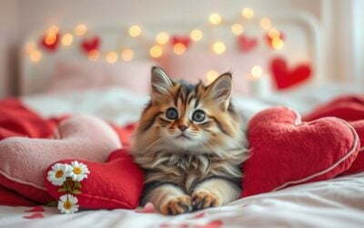 Ședință foto de Valentine’s Day cu pisica – romantism în patru labe