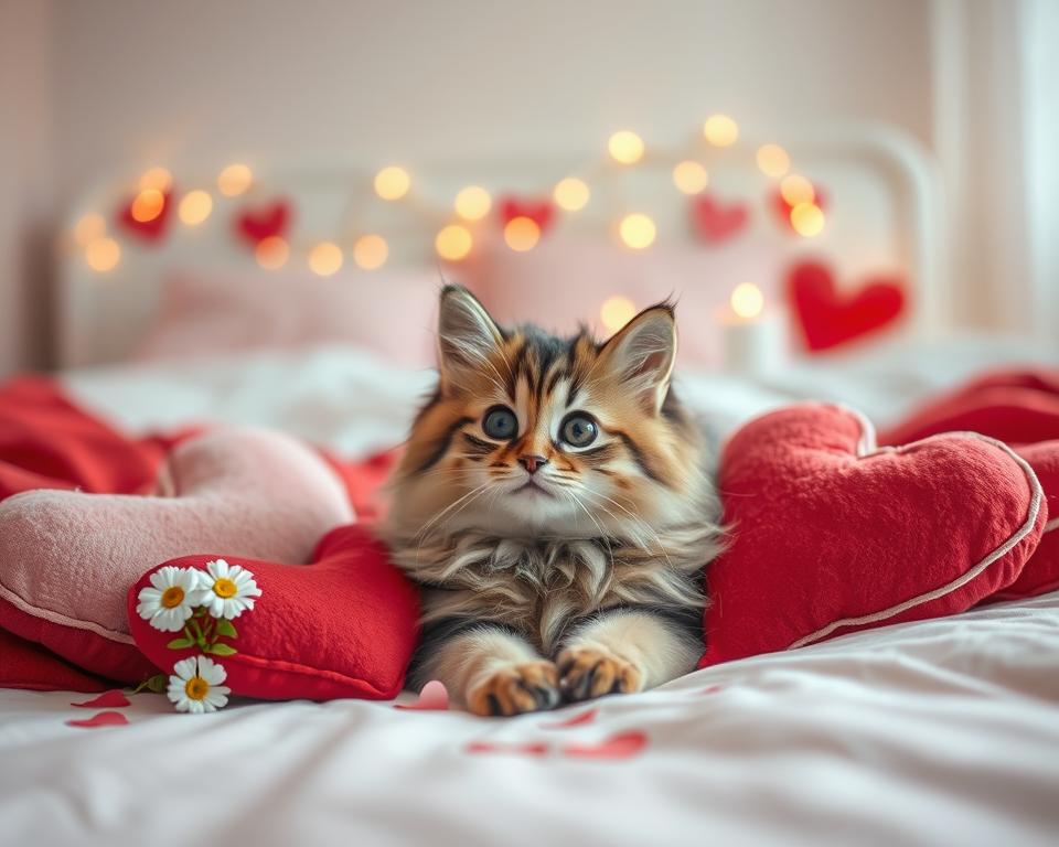 ședință foto romantică cu pisica