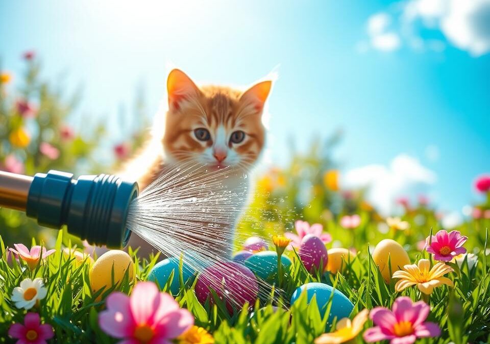 Pisica și stropitul cu apă – ghid de supraviețuire de Paște