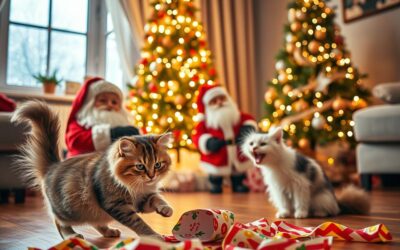 Blog pentru pisici 18 Pisici și Moș Nicolae – poate deveni o distracție comună?