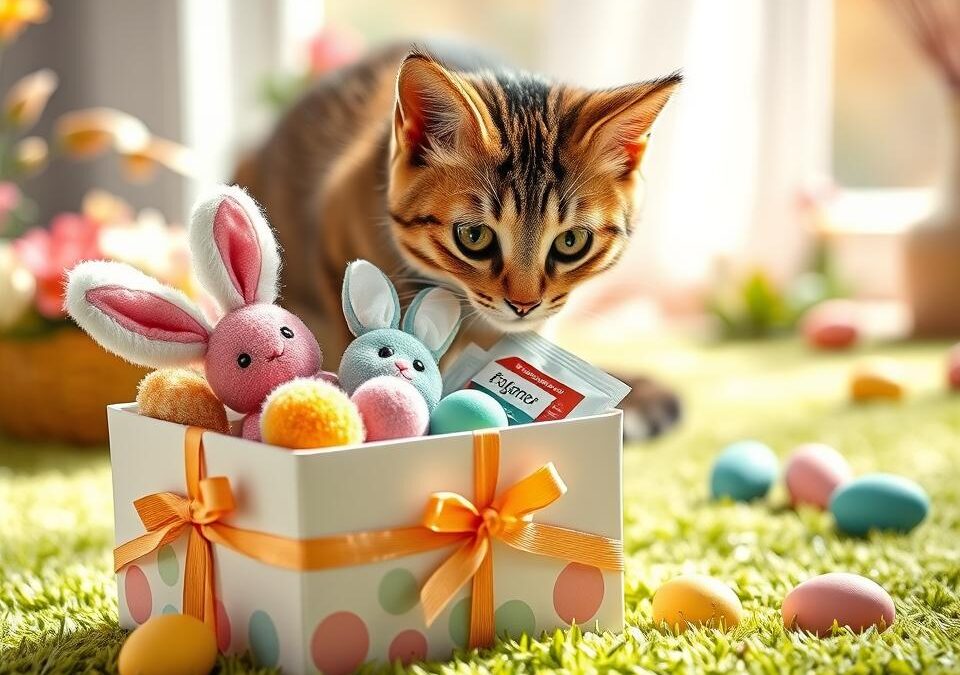 Cutie cadou de Paște pentru pisici – ce să pui înăuntru?