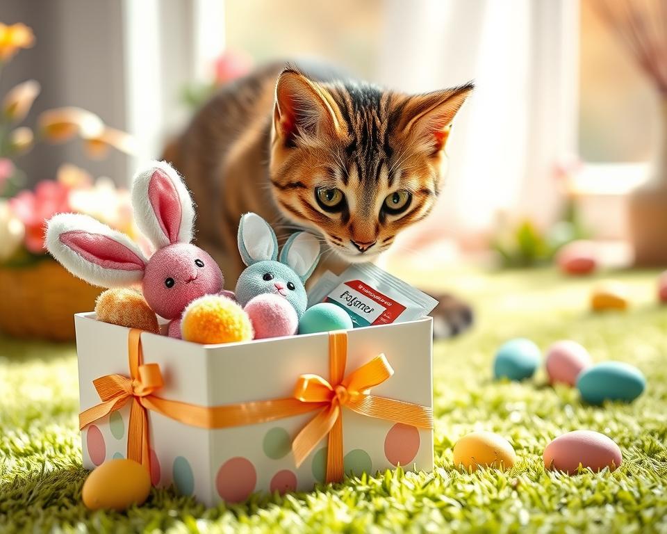 surpriză de Paște pentru pisică