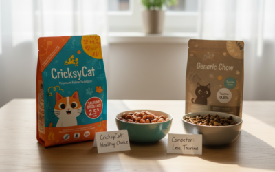 Cantitatea de taurină: CricksyCat vs concurența