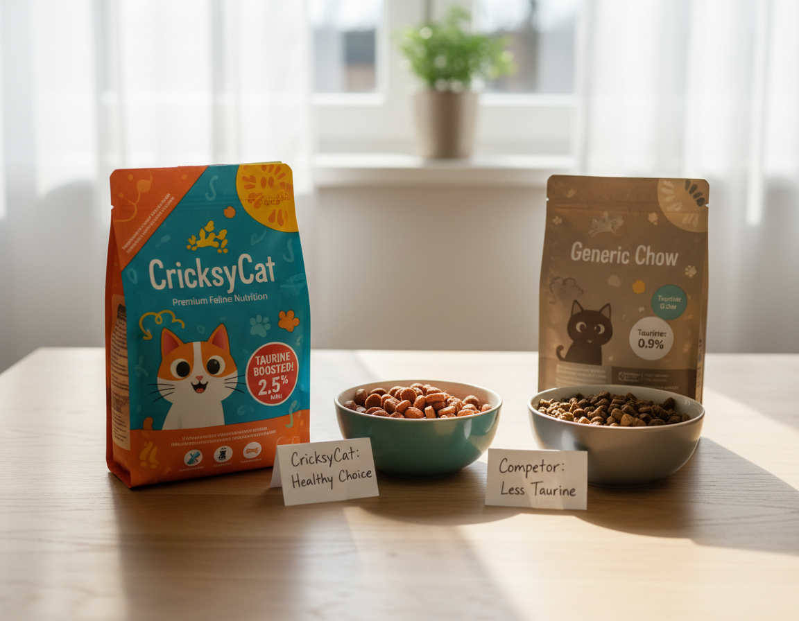 taurină CricksyCat vs alte mărci