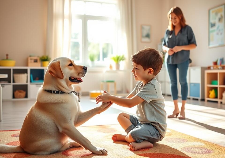 Terapie pentru autism cu ajutorul câinilor – Tot ce trebuie să știi despre asta!