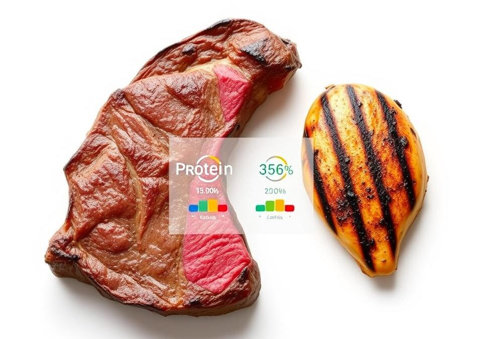 Carne de vită sau piept de pui? – comparație a valorilor nutriționale