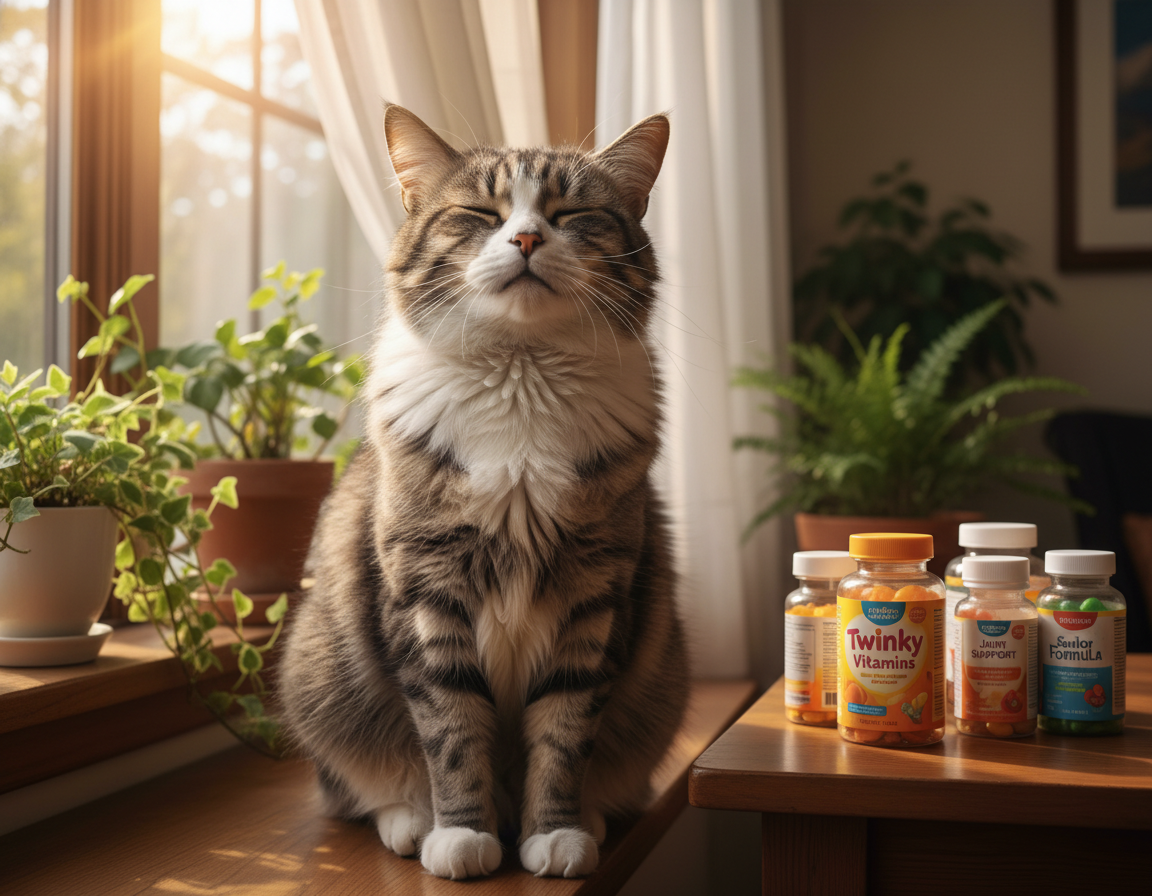 Efectele curei cu vitamine Twinky la o pisică vârstnică