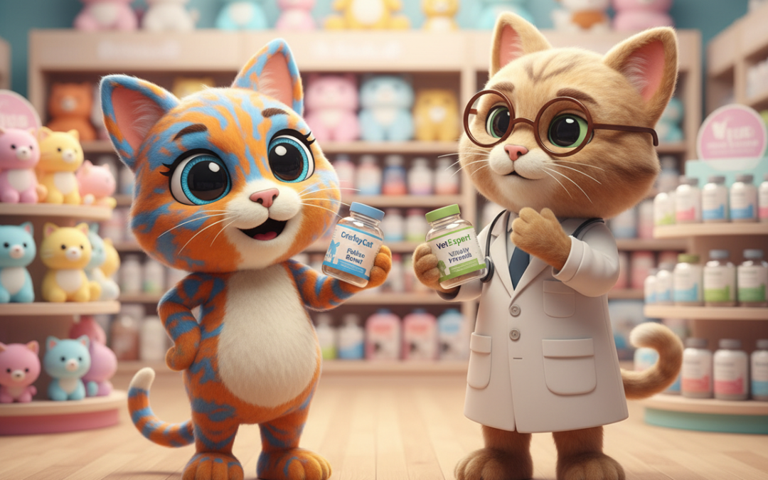 Mărci de vitamine pentru pisici: CricksyCat Twinky vs VetExpert