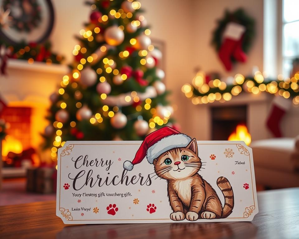 voucher cadou de Crăciun pentru pisică