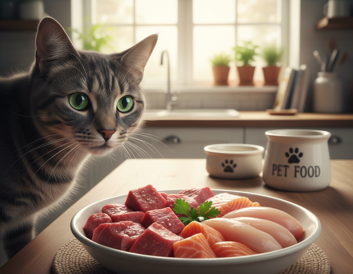 Alimentația cu carne crudă la pisică – Tot ce trebuie să știi despre asta!