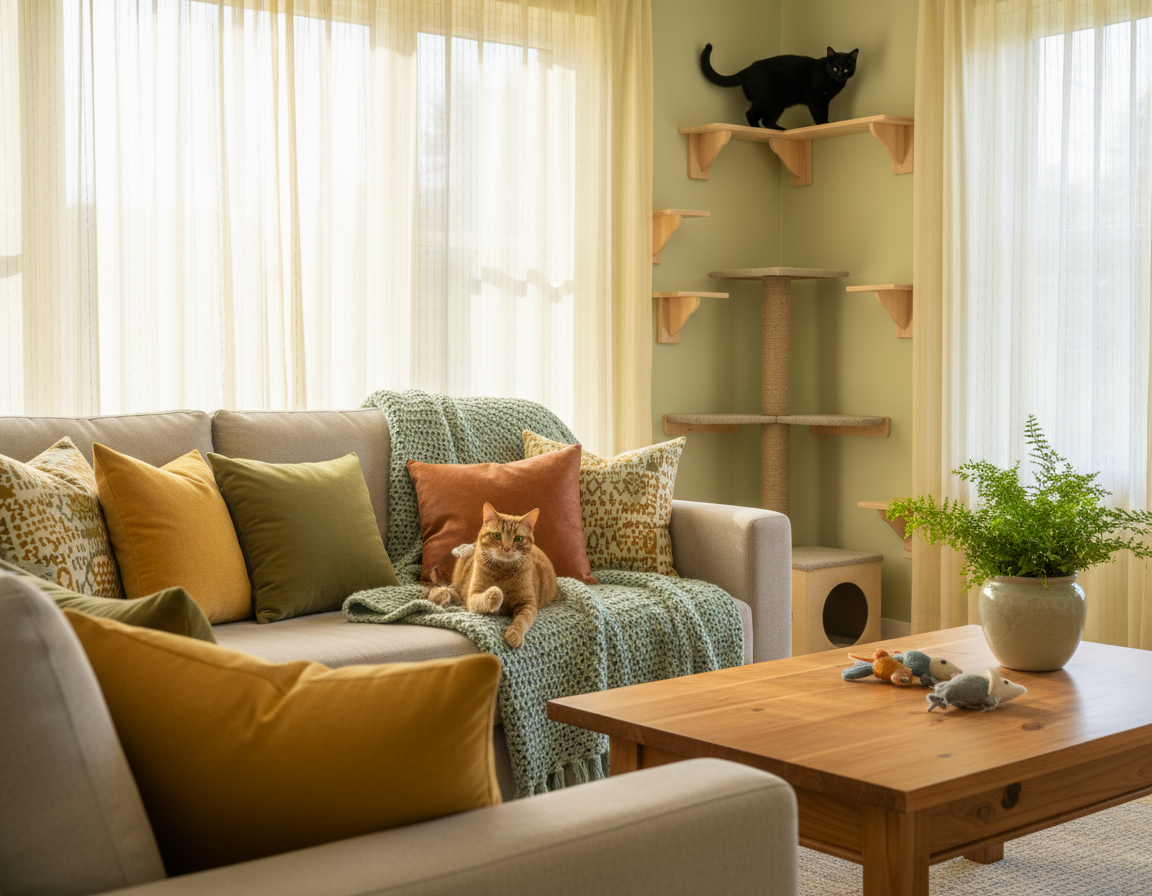 amenajare interioară prietenoasă cu pisicile