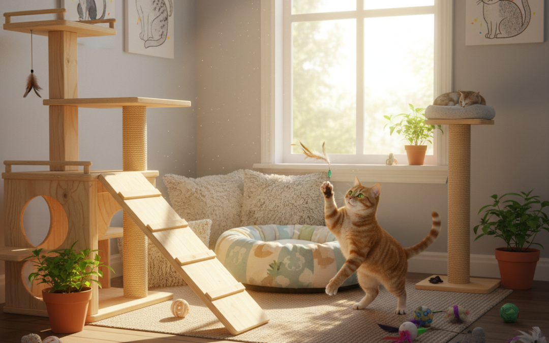 Amenajarea unei zone de joacă pentru pisici – Tot ce trebuie să știi despre asta!