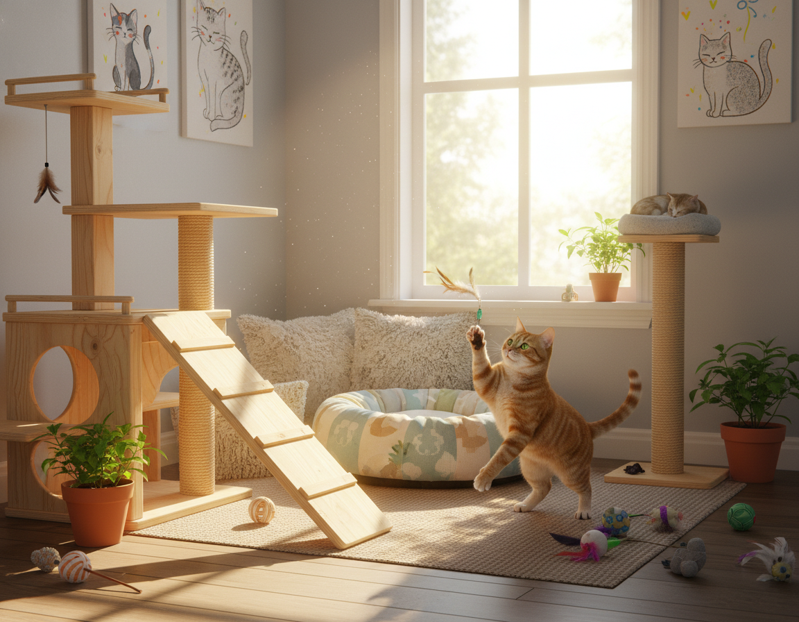 Amenajarea unei zone de joacă pentru pisici – Tot ce trebuie să știi despre asta!