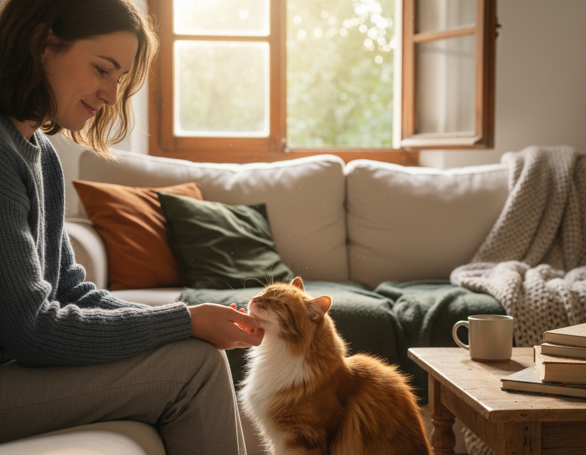 atașamentul pisicii față de stăpân