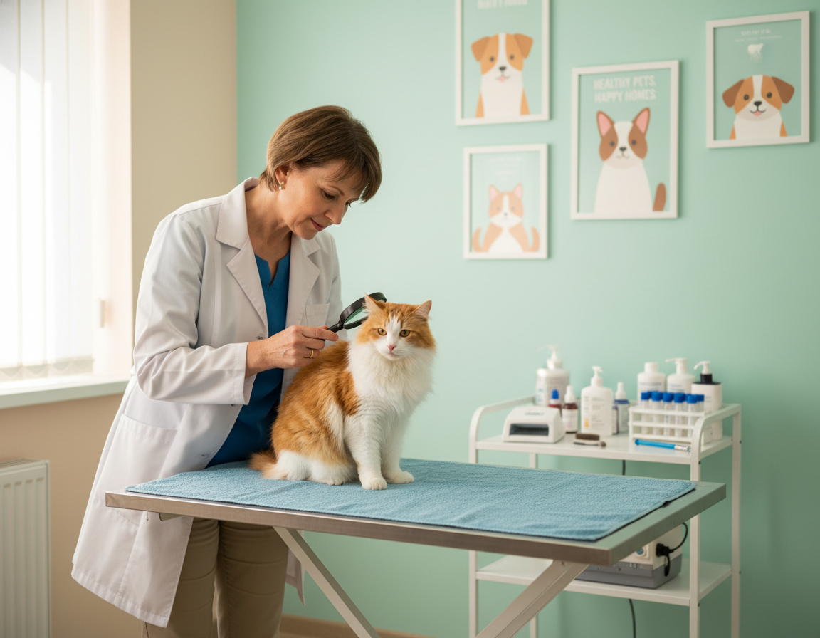 consultație dermatologică pentru pisici