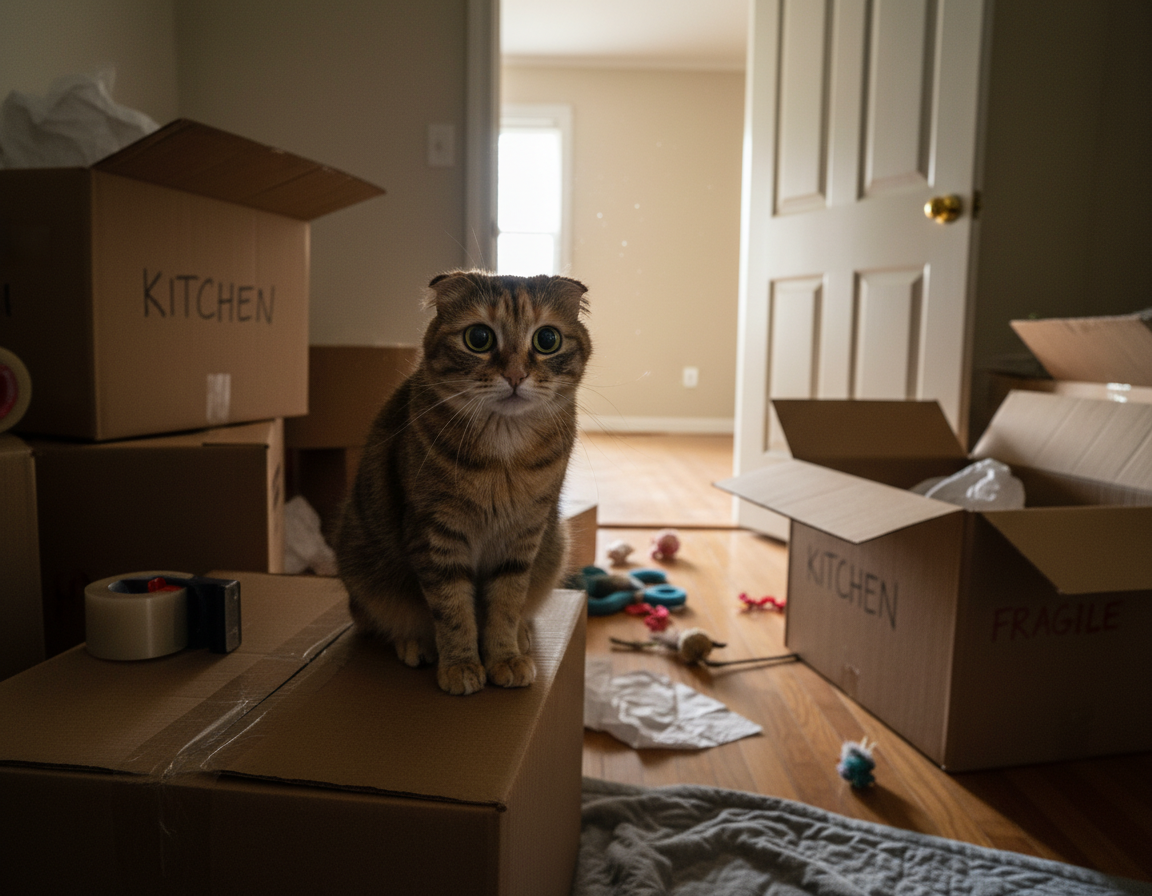 frica pisicii de mutarea într-o casă nouă