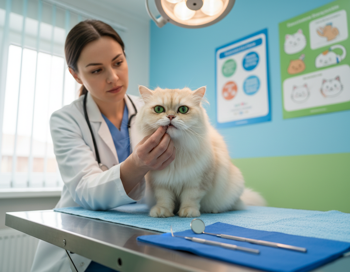 îndepărtarea tartrului dentar la pisici