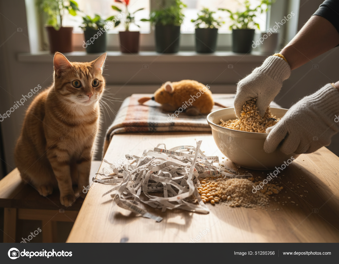 nisip de litieră preparat în casă pentru pisici